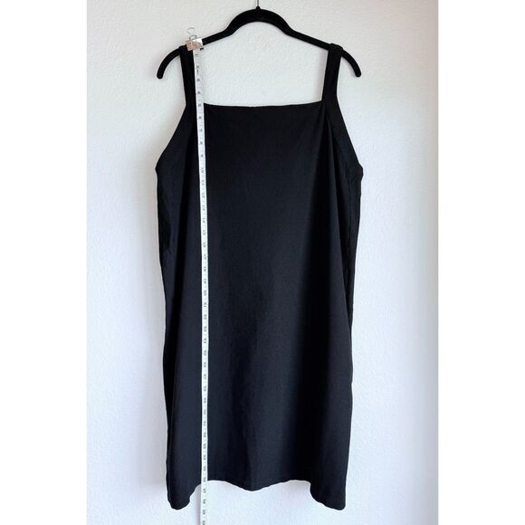 Eileen Fisher Stretch Crepe Square Neck Knee Length Jumper Dress in Black Size M - Picture 10 of 12